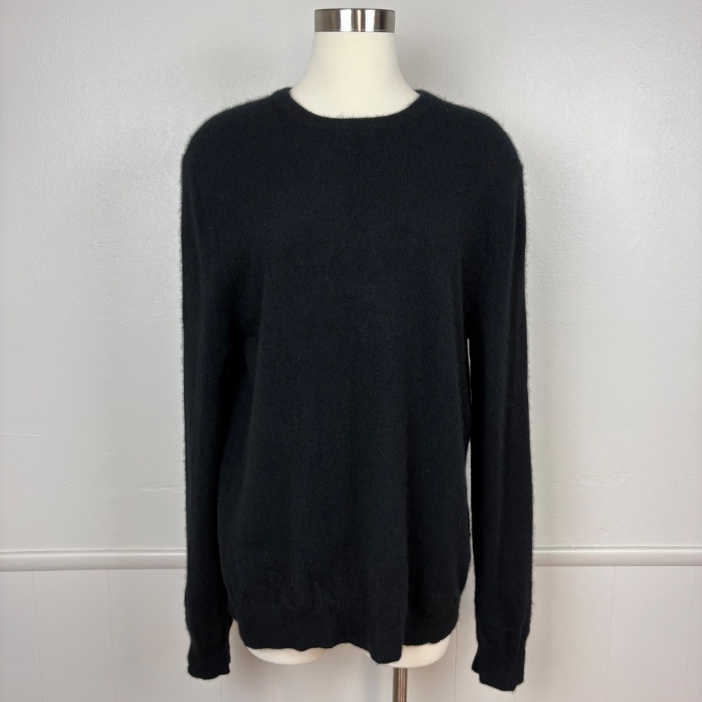 Quince Womens Cashmere Sweater Size L Black Long Sleeve Crewneck Classic Luxe - Picture 3 of 13